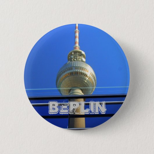 Berlijnse knop Fernsehturm Ronde Button 5,7 Cm (Voorkant)
