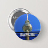 Berlijnse knop Fernsehturm Ronde Button 5,7 Cm (Voorkant /achterkant)