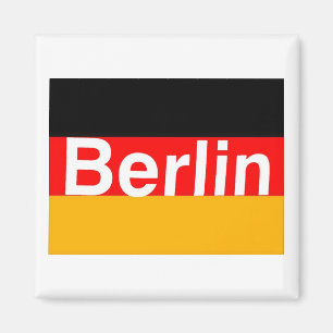 Berlijnse Logo in het Wit over de Duitse vlag Magneet