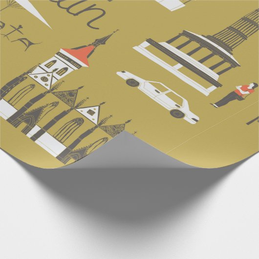 Berlijnse mijlpalen en monumenten cadeaupapier (Hoek)