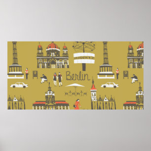 Berlijnse mijlpalen en monumenten poster