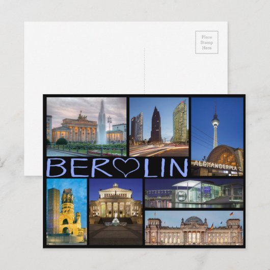 Berlijnse multi-afbeelding briefkaart (Voorkant / Achterkant)