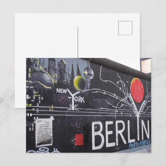 Berlijnse muur briefkaart (Voorkant / Achterkant)