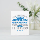Berlijnse muur Duitsland 25 jaar Jubileum Briefkaart (Staand voorkant)