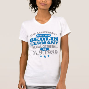 Berlijnse muur Duitsland 25 jaar Jubileum T-shirt