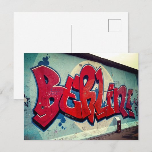 Berlijnse muur graffiti  briefkaart (Voorkant / Achterkant)