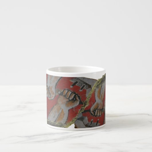 Berlijnse Muur Graffiti Grote Espresso Mok (Voorkant)