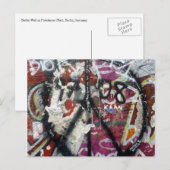 berlijnse muur graffiti peace briefkaart (Voorkant / Achterkant)