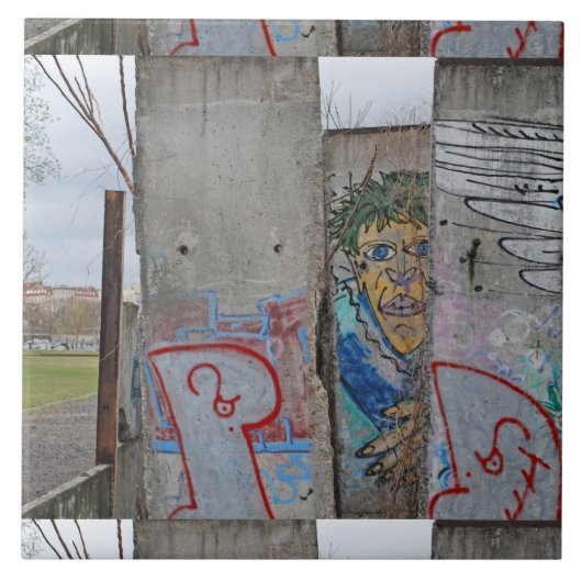 Berlijnse muur — graffiti tegeltje (Voorkant)