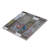 Berlijnse muur — graffiti tegeltje (Zijkant)