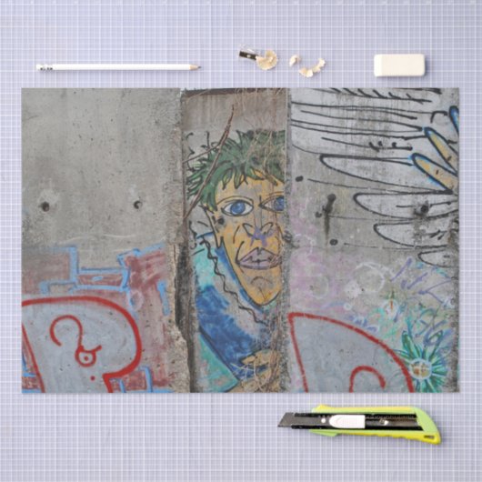 Berlijnse muur — graffiti tissuepapier (Craft)