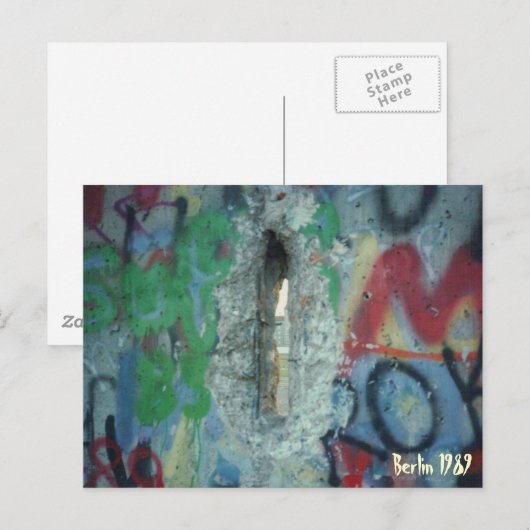 Berlijnse muur - twee dagen na - 1989 briefkaart (Voorkant / Achterkant)