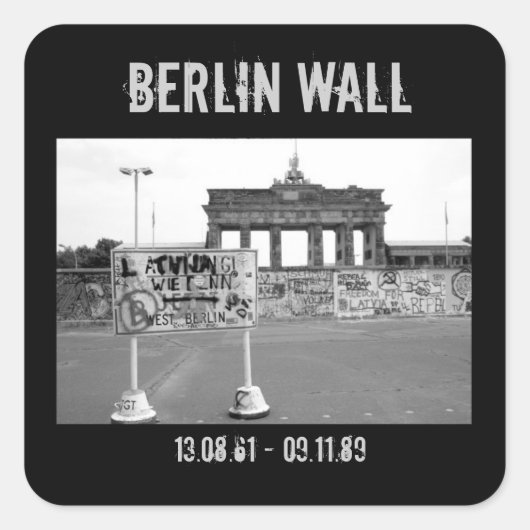 Berlijnse muur vierkante sticker (Voorkant)