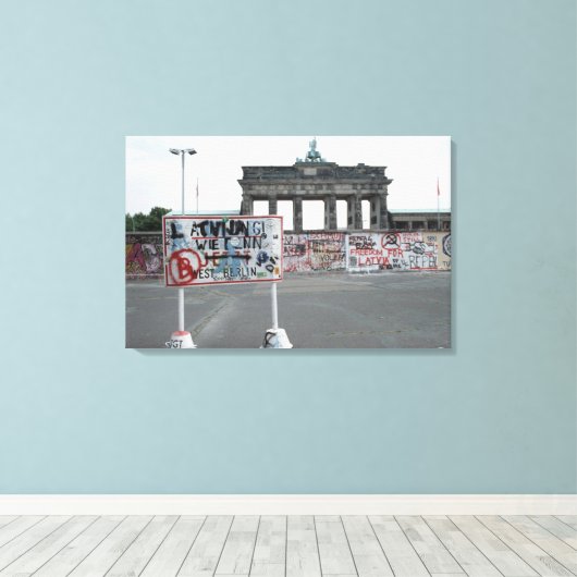 Berlijnse Muur-West Duitsland 1989 Canvas Afdruk (Insitu (Houten vloer))