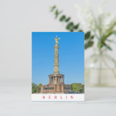 Berlijnse overwinningskolom uitzicht briefkaart (Staand voorkant)