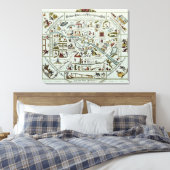 Berlijnse plan voor wonen en ontspanning canvas afdruk (Insitu (Slaapkamer))