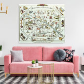 Berlijnse plan voor wonen en ontspanning canvas afdruk (Insitu (Woonkamer))