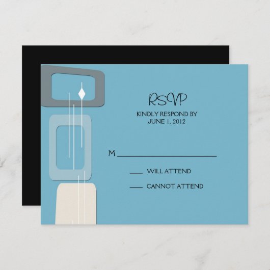 Berlijnse reactiekaart:  pool RSVP kaartje (Voorkant / Achterkant)