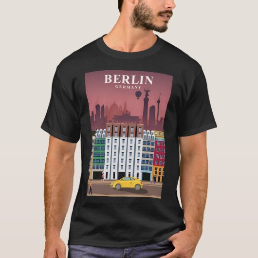 Berlijnse reisposter t-shirt (Voorkant)