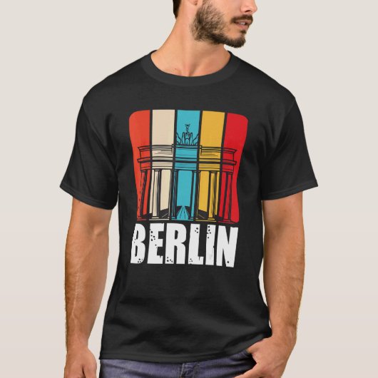 berlijnse retroflector brandenburg op pariser plat t-shirt (Voorkant)