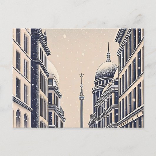 Berlijnse Silhouette Kerstkaart Briefkaart (Voorkant)