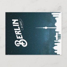 Berlijnse skyline-by-night, Berlijn Duitsland - Br Briefkaart