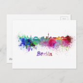 Berlijnse skyline in waterverf briefkaart (Voorkant / Achterkant)