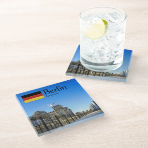Berlijnse souvenir glazen onderzetter