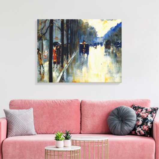 Berlijnse straat in de late herfst, fine art canvas afdruk (Insitu (Woonkamer))