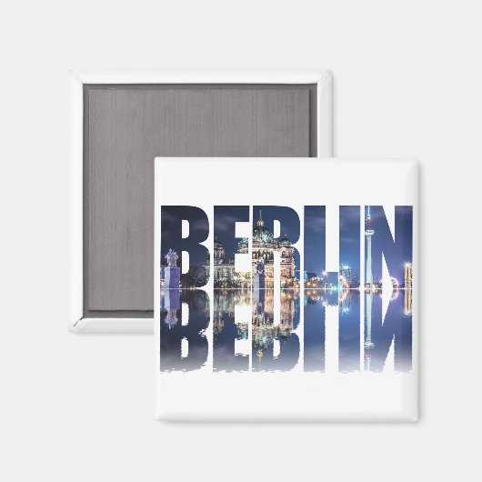 Berlijnse tekst souvenir magneet (Voorkant / Achterkant)