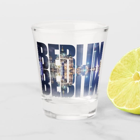 Berlijnse tekst souvenir shot glas (Voorkant)