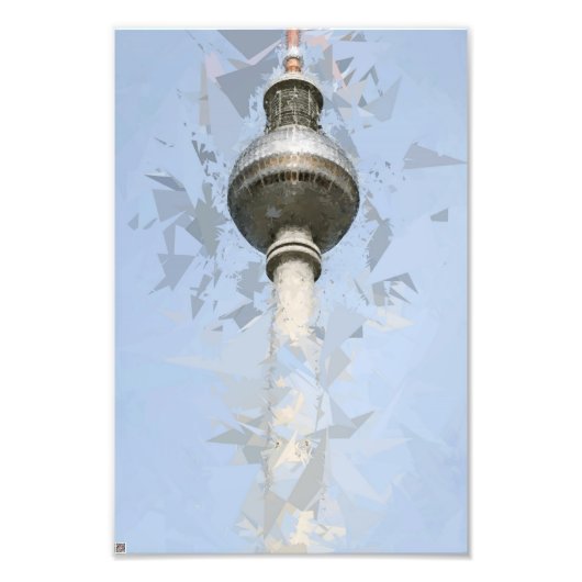 Berlijnse TV-toren Abstract Duitsland Reis Kunst Foto Afdruk (Voorkant)