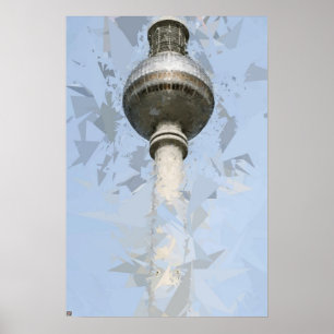 Berlijnse TV-toren Abstract Duitsland Reis Kunst Poster