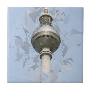 Berlijnse TV-toren Abstract Duitsland Reis Kunst Tegeltje