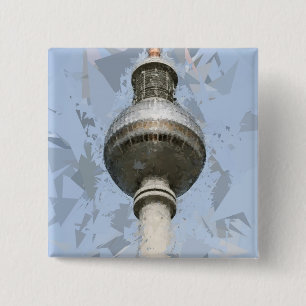 Berlijnse TV-toren Abstract Duitsland Reis Kunst Vierkante Button 5,1 Cm