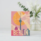 Berlijnse Vintage Roze Reisadvertentie Briefkaart (Staand voorkant)