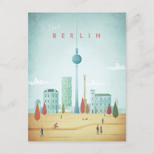 Berlijnse Vintage Travel Poster - Art Briefkaart