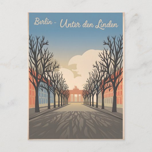 Berlijnse vintage Unter den Linden Briefkaart (Voorkant)
