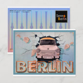 Berlijnse Wall Street Art Collectie - 5 van 7 Briefkaart (Voorkant / Achterkant)