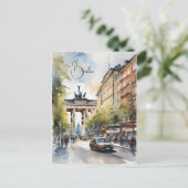 Berlijnse waterverf kunst briefkaart (Staand voorkant)