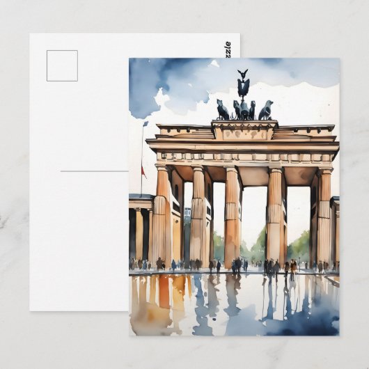 Berlijnse waterverf kunst briefkaart (Voorkant / Achterkant)