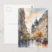 Berlijnse waterverf kunst briefkaart (Voorkant / Achterkant)