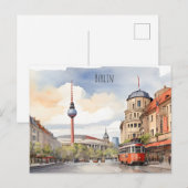 Berlijnse waterverf kunst briefkaart (Voorkant / Achterkant)