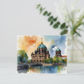 Berlijnse waterverf kunst briefkaart (Staand voorkant)