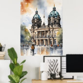 Berlijnse waterverf kunst poster (Thuiskantoor)
