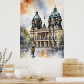 Berlijnse waterverf kunst poster (Keuken)