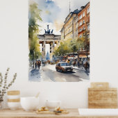 Berlijnse waterverf kunst poster (Keuken)