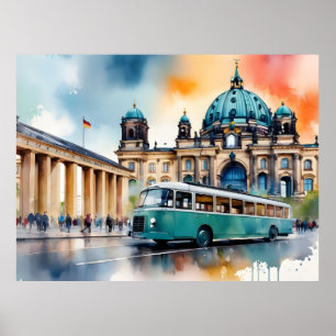 Berlijnse waterverf kunst poster