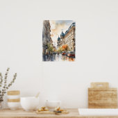 Berlijnse waterverf kunst poster (Keuken)