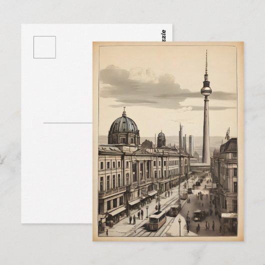 Berlijnse wijnposter briefkaart (Voorkant / Achterkant)